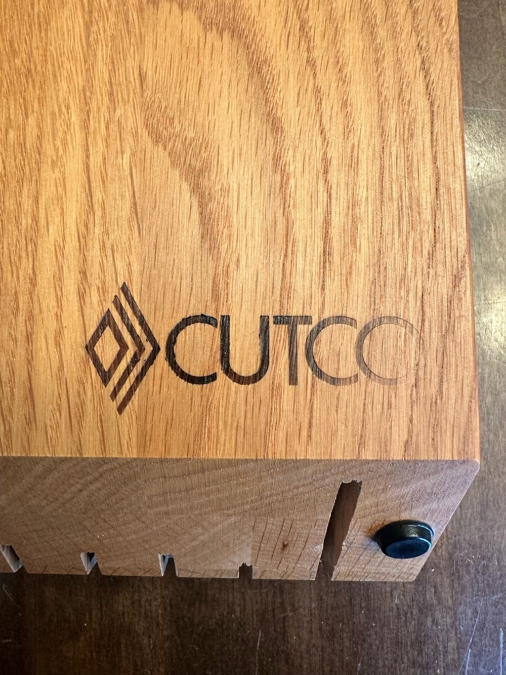 Cutco Knife Block Space Saver 5 Slots Wood Honey Oak Stand **No Stand**‎ - Picture 2 of 7